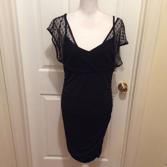torrid Dresses & Skirts - Torrid Dress 1 Black Sheath Lace Detail Ruched